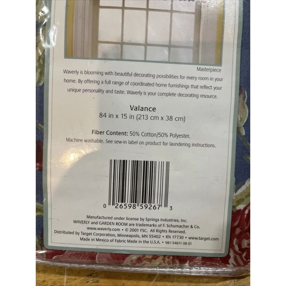 Waverly Garden Room Valance‎ NOS Blue Collection 84